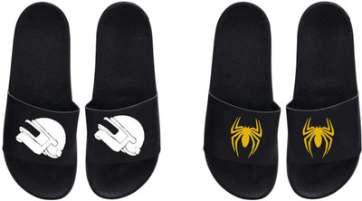 nvisan Men Slides(White, Yellow , 8)