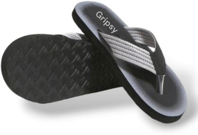 PRIKSH FOOTWEAR Men Flip Flops(Grey, Black , 9)