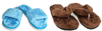 rexizone Women Flip Flops(Blue, Brown , 7)