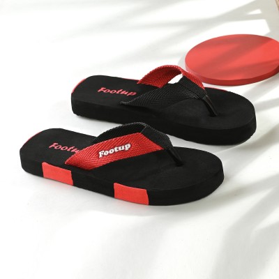 SOSU Men EVA|Ultralightweight|Premium|Comfort|Outdoor|Red Slippers for Men - 8 Flip Flops(Red , 8)