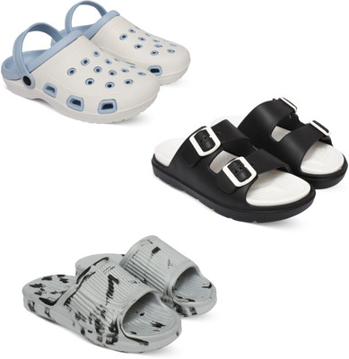 Acorn Men Slides(Blue, Black, White , 7)