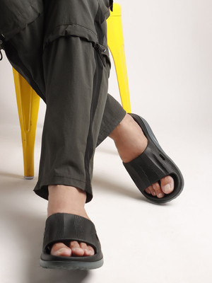 SUKUN Men Slides(Black , 7)