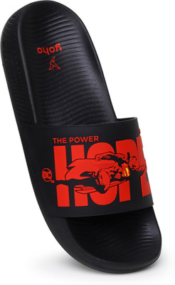 yoho Men Slides(Red, Black , 8)