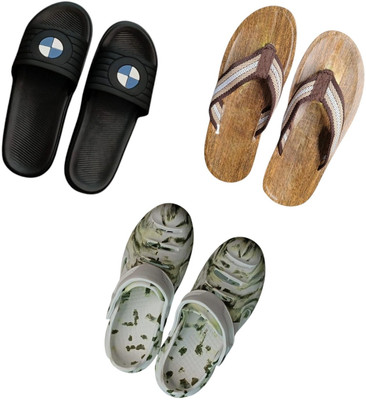 BLIBBERS Men Slippers(Black, Brown, Multicolor , 9)