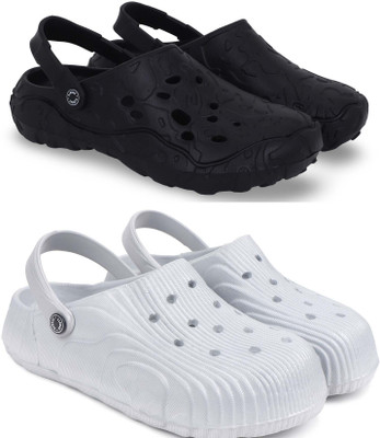 Kapani Fashion Men Clogs(Black, Grey , 6)