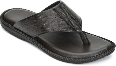 STEPHORN Men Premium Comfort Toe-Ring Slides with Soft Cushion Sole & Non-Slip Grip Slippers(Brown , 10)