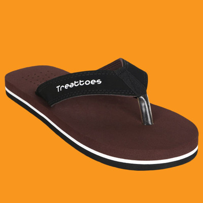 TREATTOES Men Ortho Care Diabetic Orthopaedic Comfort Dr Slippers Flipflops For Men's and Boy Flip Flops(Brown , 12)