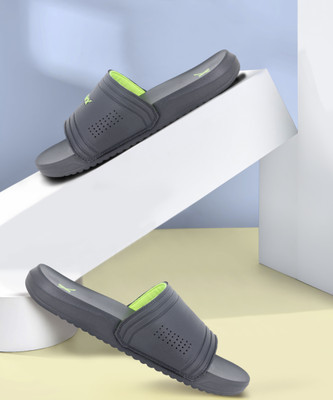 Sparx Men Slides(Grey, Orange , 9)