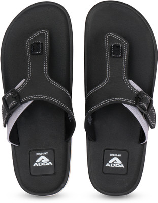 Adda Men Flip Flops(Black , 8)