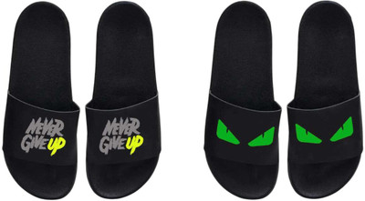 nvisan Men Slides(Green, Grey, Black , 8)