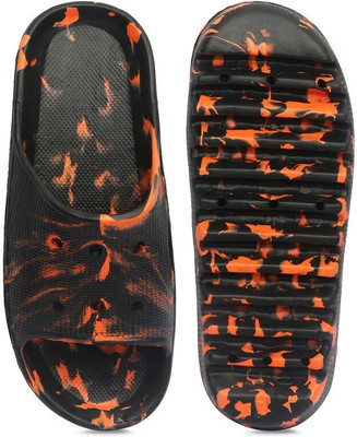Ambit Men Slides(Black, Orange , 8)