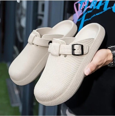 FEEL TIME Men Flip Flops(White , 10)