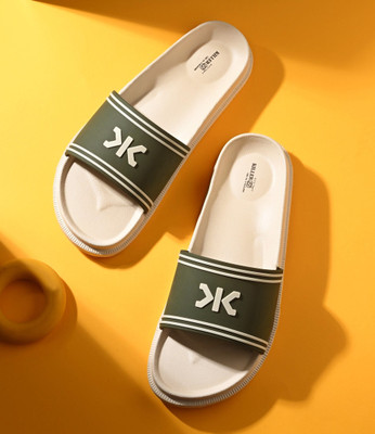 KILLER Men Comfortable Lightweight Anti-Skid Slippers for Daily Wear Slides(Olive , 9)