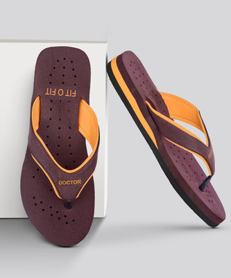 FIT O FIT Women Flat Soft Ortho Diabetic Orthopaedic Dr. Flip Flops For Women's Flip Flops(Orange , 4)