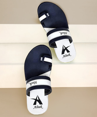 Altek Men Flip Flops(White , 8)