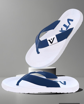 Vintex Men Slippers(White, Navy , 6)