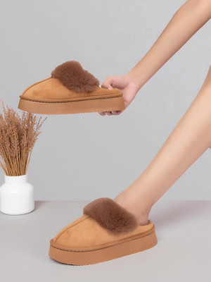 TRUFFLE COLLECTION Women Slides(Brown , 3)