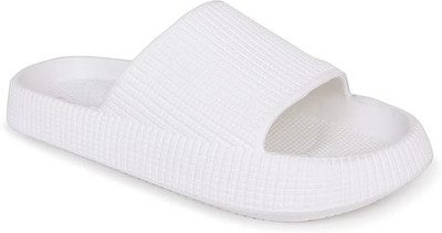 Fuliva Men Slides(White , 6)