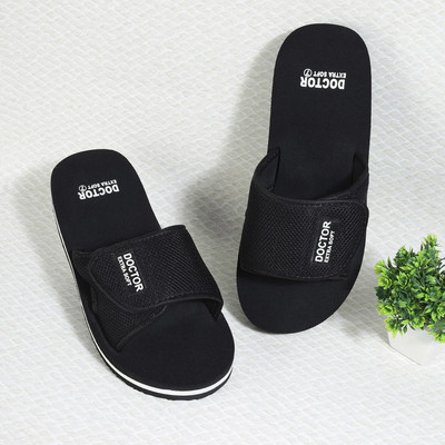 DOCTOR EXTRA SOFT Men DOCTOR EXTRA SOFT Ortho Care Diabetic Orthopaedic Comfort Dr Slippers, Sliders and Flipflops For Men's and Boy's Slides(Black , 11)