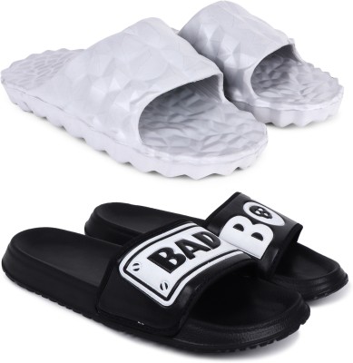 Pampy Angel Men Slides(Grey, Black , 9)