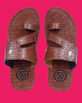 THE BABA Men Flip Flops(Brown , 9)