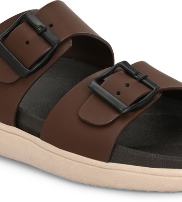 JK PORT Men Slippers(Brown , 6)