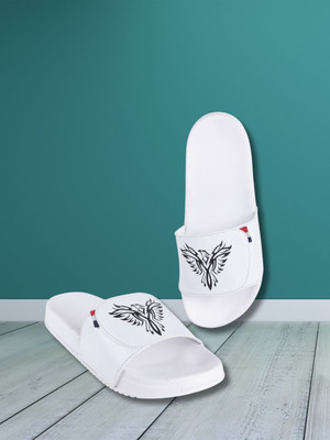 Shoe Mate Men Slides(White , 11)