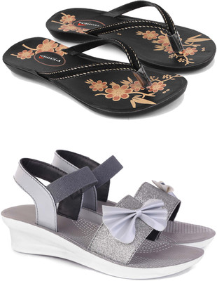 Pennen Women Slides(Grey , 8)