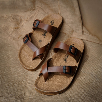 aerowalk Men Slippers(Tan , 7)