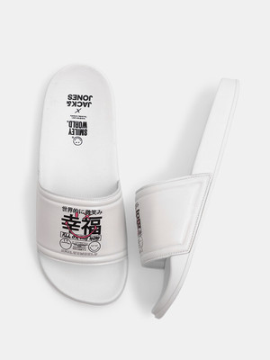 JACK & JONES Men Slides(White , 9)