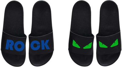 nvisan Men Slides(Green, Blue , 9)