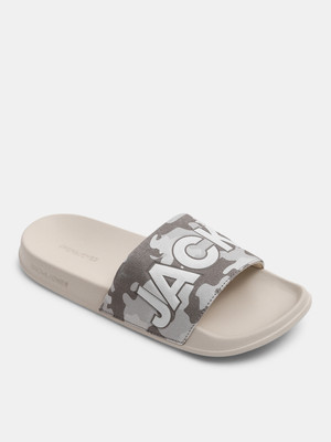 JACK & JONES Men Slides(Beige , 6)