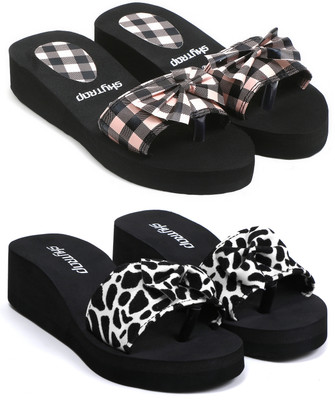 Skytrap Super Soft Women Flip Flops(Pink, White , 5)