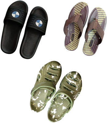 BLIBBERS Men Slippers(Black, Brown, Green , 9)