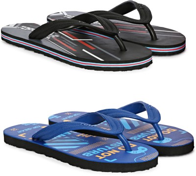 TGH Men Flip Flops(Blue, Black, Red, Black, Multicolor , 10)