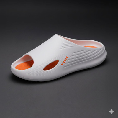 CIBEK Men Slides(White , 7)