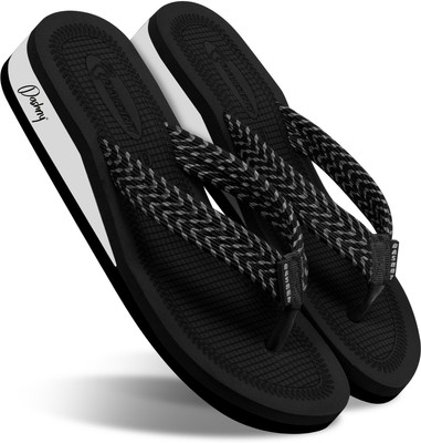 DASHNY Women EXTRA SOFT HEEL Ortho Care Orthopaedic Comfort Slippers & Girls Flip Flops(Black , 6)