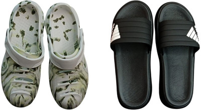 BLIBBERS Men Slides(Multicolor, Black , 8)