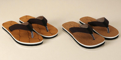ARVSV Men Slippers(Tan, Tan , 10)