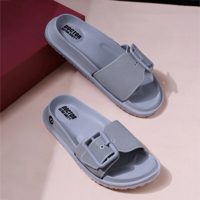 DOCTOR EXTRA SOFT Women Slides(Grey , 4)