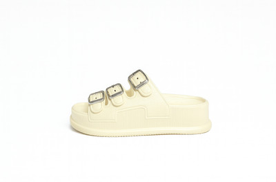 FOAMTEK Women Slides(Off White , 5)