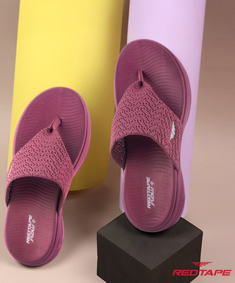 RED TAPE Women Flip Flops(Maroon , 5)