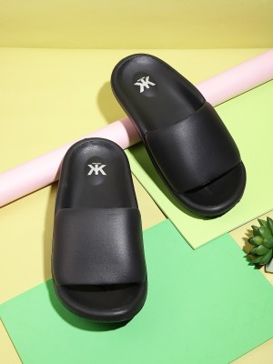 Kook N Keech Women Slides(Black , 3)