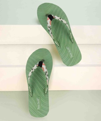 TWO SOFT Women Premium Comfortable Stylish Light weight|Extra Softnes Daily Wear|Casual Slipper Slippers(Green , 7)