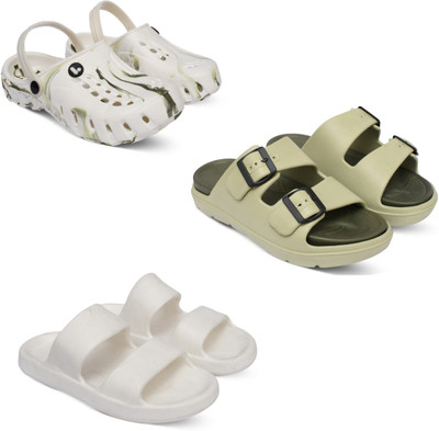 Acorn Men Slides(White, Beige, White , 6)