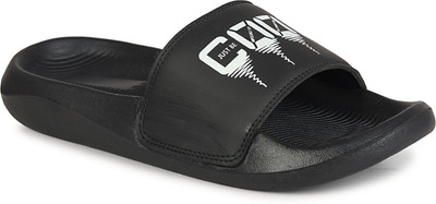 Shoe Mate Men Slides(Black , 8)