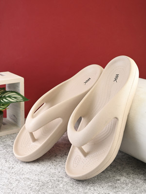 HRX by Hrithik Roshan Men Ultra-Lightweight & Flexible EVA Slip-On for All-Day Comfort Flip Flops(Beige , 8)