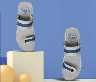 PANZIK Men Flip Flops(Grey , 5)