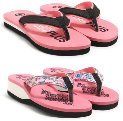 zebio Women Slippers(Pink, Black, Pink , 7)