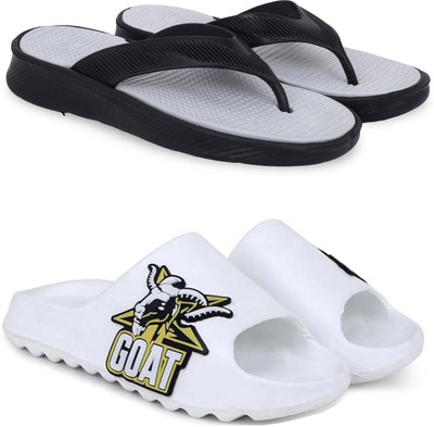 Kapani Fashion Men Slippers(Grey, White , 10)